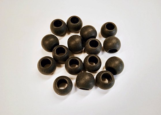 Plastové korálky, antracitová farba, 11x14mm