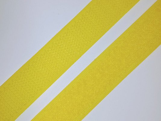 Suchý zip 20 mm žlutý, metráž, komplet