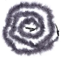 Boa, labutěnka marabu peří, šedá - délka 2 m, šířka 3 cm