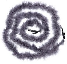 Boa, labutěnka marabu peří, šedá - délka 2 m, šířka 3 cm