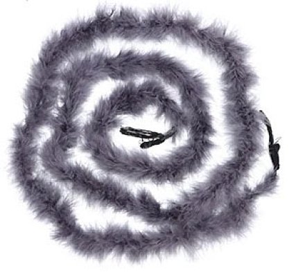 Boa, labutěnka marabu peří, šedá - délka 2 m, šířka 3 cm