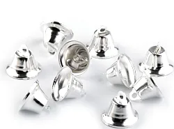 Zvonček 12x20 mm, kov, zvoniaci, strieborný