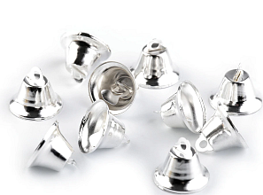 Zvonček 12x20 mm, kov, zvoniaci, strieborný