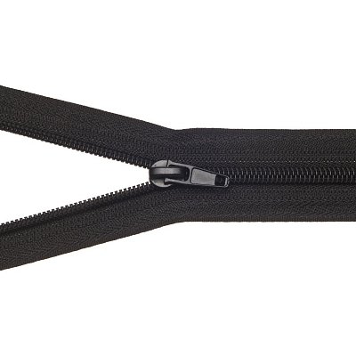 Zip spirálový, dělitelný, 5mm, 70 cm délka, černý