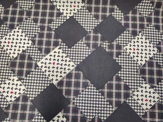 Plátno bavlněné, patchwork pejci - šedá, metráž, látky