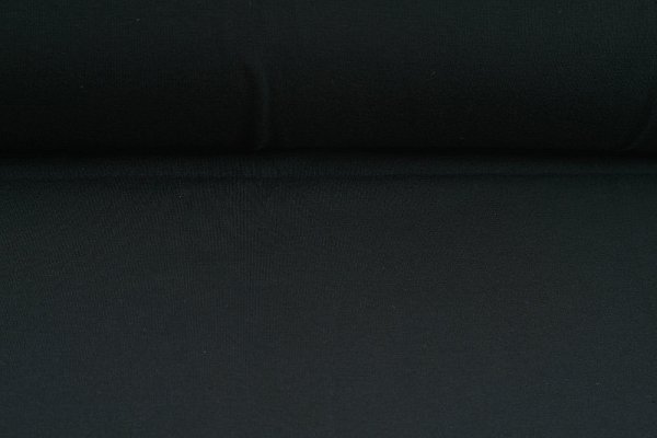 Pletený jednolícny úplet, tričko, čierna farba, látka, metráž - šírka 2 x 60 cm - TUNEL