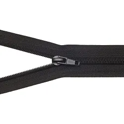 Zip, spirálový, dělitelný, 5mm, 55 cm - černý
