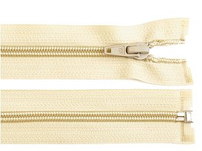 Zip spirálový, dělitelný, 5mm, délka 90 cm, světle béžový