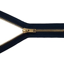 Kovový zips, nedeliteľný, 5 mm, dĺžka 18 cm, tmavomodrý