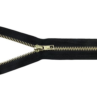 Kovový zips, nedeliteľný, 5 mm, dĺžka 18 cm, čierny