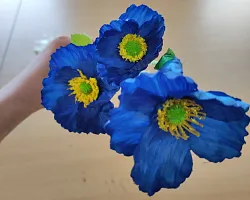 Maky, textilná dekorácia, kvetina modrá 60cm