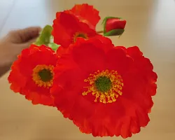 Maky, textilná dekorácia, kvetina červená 60cm