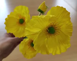 Maky, textilná dekorácia, kvet žltý 60cm
