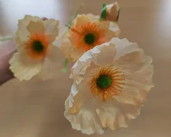 Maky, textilná dekorácia, kvetina svetlo oranžová 60cm