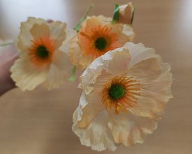 Maky, textilná dekorácia, kvetina svetlo oranžová 60cm