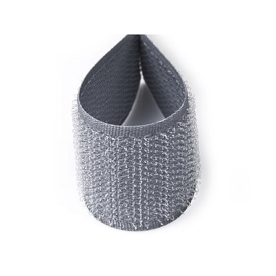 Suchý zip 20mm šedý, metráž, háčky