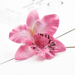 Orchidea kvet, textilná dekorácia, ružový kvet