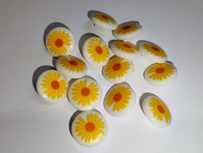 Plastový gombík s kvetom 11 mm