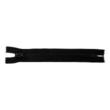 Kostený zips, NEoddeliteľný, 5 mm, dĺžka 25 cm, čierny