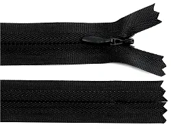 Zip, skrytý nedělitelný, 3mm, délka 25cm - černý