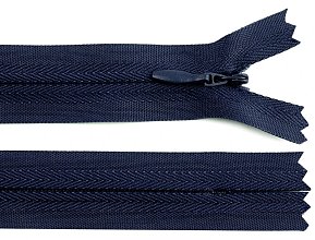 Zip, skrytý nedělitelný, 3mm, délka 25cm - tmavě modrý