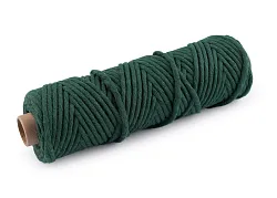 Šňůra macrame, bavlna, 3mm - tmavě zelená, metráž