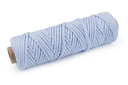 Šňůra macrame, bavlna, 3mm - světle modrá, metráž 