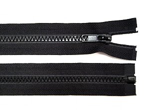 Zip kostěný, dělitelný, 5mm, 70 cm délka, černý