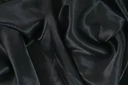 Satén elastický, černý, látka, metráž