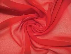 Šífon,chifon, rudě červená barva, látka, metráž šíře 150 cm