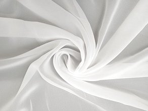 Šífon,chifon, barva bílá , látka, metráž šíře 150 cm - průsvitný