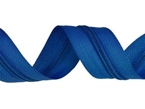 Špirálový zips, súvislý pásik 5 mm, modrý, metráž