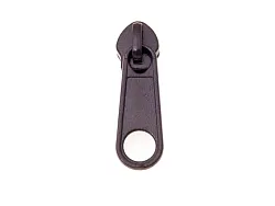 Jezdec bez aretace pro zip spirálový, nekonečný zip 8mm, hnědý