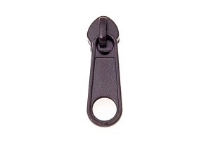 Jezdec bez aretace pro zip spirálový, nekonečný zip 8mm, hnědý