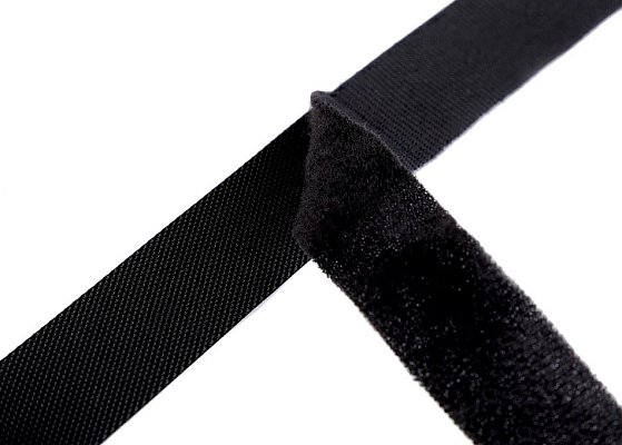 Suchý zip - nízkoprofilový, 20 mm, černý
