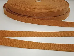 Polypropylénový pásik 20 mm, okrová farba - vzor rybia kosť, galantéria, brokát