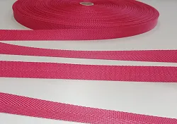 Popruh polypropylenový 16 mm, růžový- vzor rybí kost, galanterie, metráž