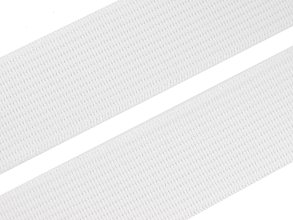 Guma, pruženka pevná, oděvní bílá 30mm, metráž