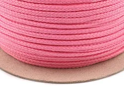 Šnúra na oblečenie, polyesterové lano 4 mm, tmavoružová, metla