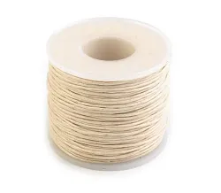 Oděvní šňůra voskovaná, 1,5 - 2mm, 100% bavlna, režná světlá, galanterie, metráž