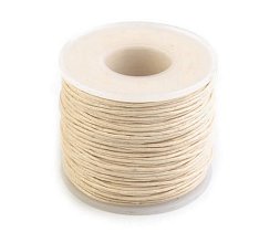 Oděvní šňůra voskovaná, 1,5 - 2mm, 100% bavlna, režná světlá, galanterie, metráž