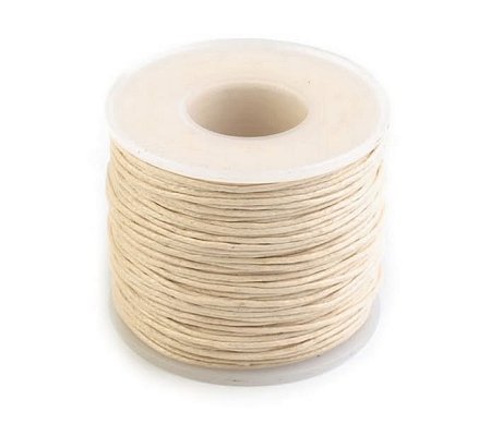 Oděvní šňůra voskovaná, 1,5 - 2mm, 100% bavlna, režná světlá, galanterie, metráž