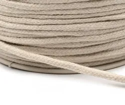 Oděvní šňůra, knot, 100% bavlna, 2mm, režná světlá, galanterie, metráž